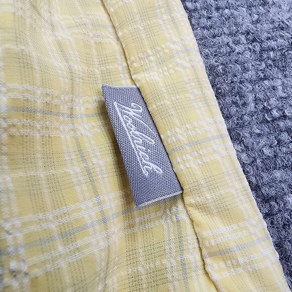 Woolrich Shirt Mens XL Yellow Plaid Seersucker Snap Front Button Hiking Pocket - Picture 15 of 16